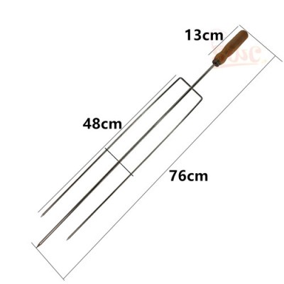 48cm Stainless Steel BBQ Fork With Wood Handle