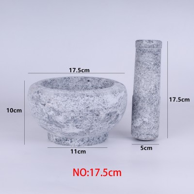 17.5cm Granite Stone Pestle and Mortar