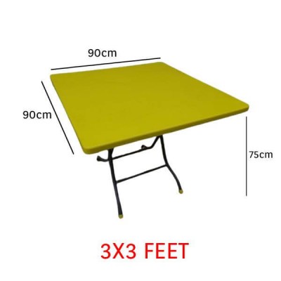 3V  3X3ft SQUARE PLASTIC TABLE - YELLOW