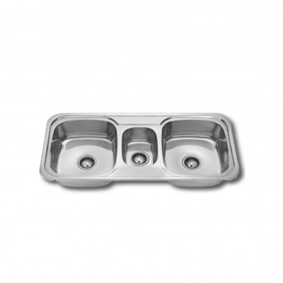 W6-18 RABICO 2-1/2 Bowl Stainless Steel Sink