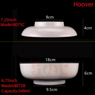 8075C HOOVER Melamine Udon Bowl Cover 6.75