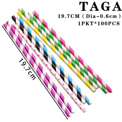 197MM PAPER STRAW (MIXED COLOUR) -100